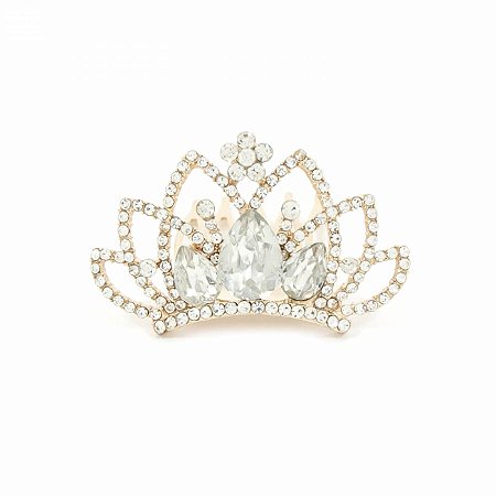 Coroa de Strass Dourada Princess