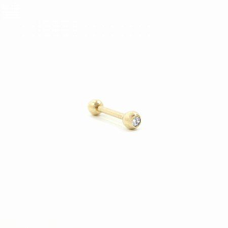 Piercing Pequeno Bolinhas Dourado Folheado com Zircônia