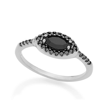 Anel Skinny Ring Composto Por Cristal Navete Rommanel