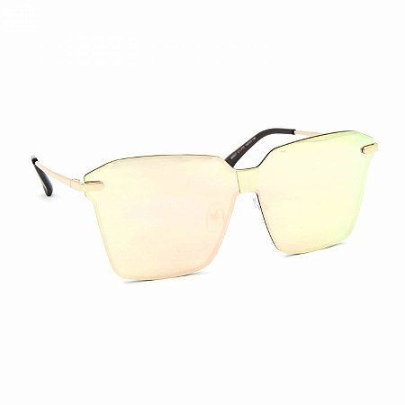 Óculos de Sol Estilo Flat com Lente Espelhada Rosa
