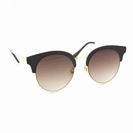 Óculos de Sol Redondo Gatinha Style Marrom Fosco