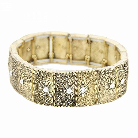 Pulseira Dourada estilo Boho com Strass