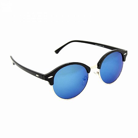 Óculos de Sol Estilo Ray Ban Preto com lente Azul