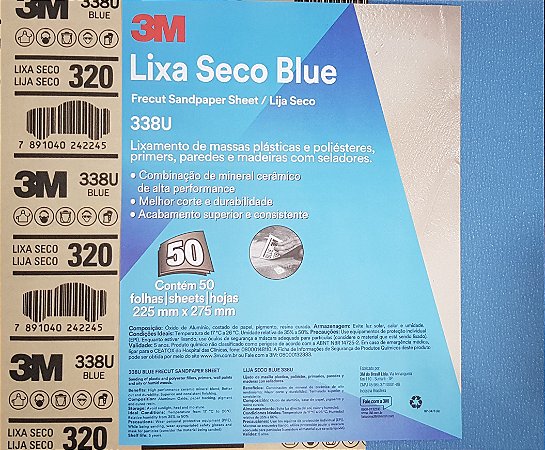 Lixa Seca Blue 320 3M 50 unidades