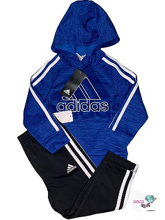Roupa de Menino Conjunto Adidas com Calça e Blusa - Azul com Preto -  Koltrim Kids - Loja de Roupas importadas para bebê e kids