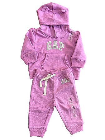 Roupa de Bebê Blusa e Calça de Moletom Canguru Capuz GAP cor lilás -  Koltrim Kids - Loja de Roupas importadas para bebê e kids
