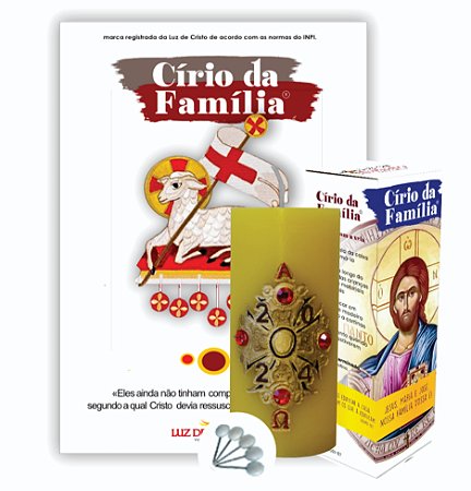 Círio da Família 7x15 cm Esculpido na Caixa