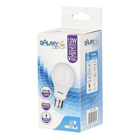 Lâmpada Led Pera 12W 6500K - Galaxy