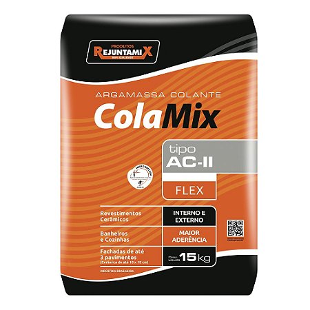 Argamassa Ac2 Colamix Cinza 15kg - Rejuntamix