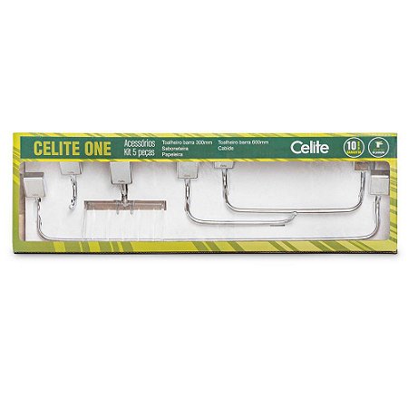 Kit de Acessórios para Banheiro Cromado ONE 5 peças - Celite