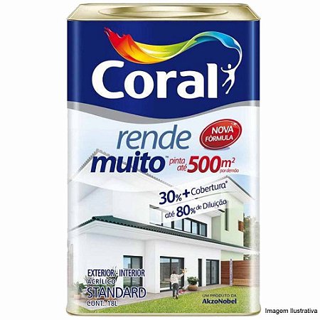 Tinta Acrílica Fosca Rende Muito Branco Neve 18L - Coral