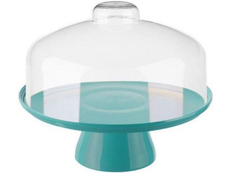 BOLEIRA CAKE C/CUPULA 19,5CM VERDE