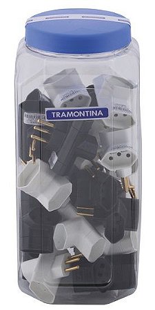PLUG T 2P+T 10A/250V BRANCO/PRETO