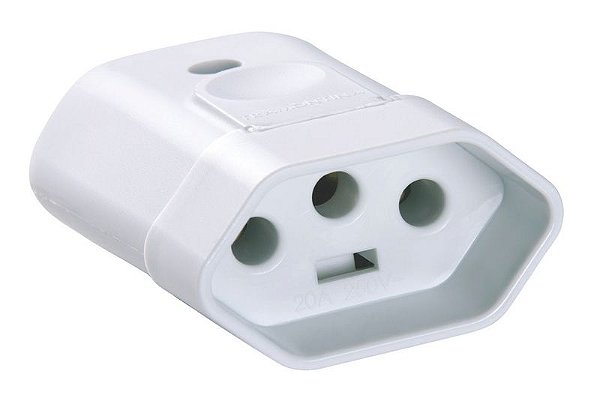 PLUGUE FEMEA 2P+T 20A/250V BRANCO