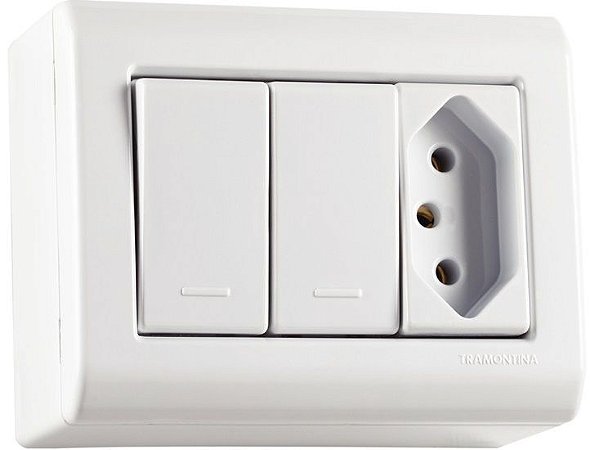 INTERRUPTOR SIMPLES 2TEC+TOMADA 10A