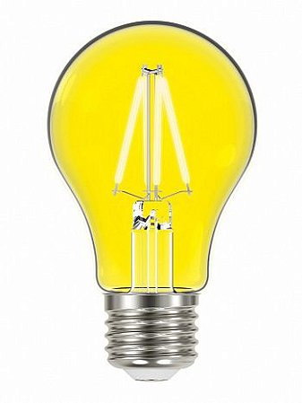 LAMPADA LED FILAMENTO COLOR A60 AMARELA TASCHIBRA