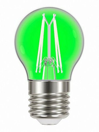 LAMPADA LED FILAMENTO COLOR BOLINHA G45  VERDE TAS