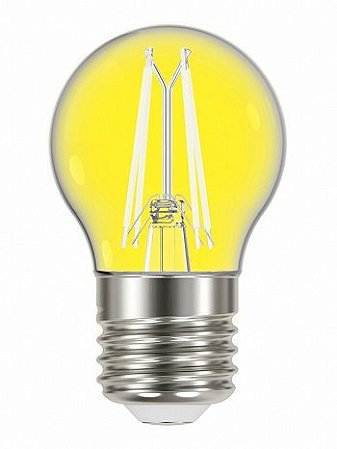 LAMPADA LED FILAMENTO COLOR BOLINHA G45 AMARELA TA