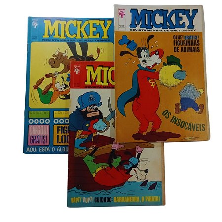 MICKEY nºs 180, 183 E 184 - ANO 1967 - ED ABRIL