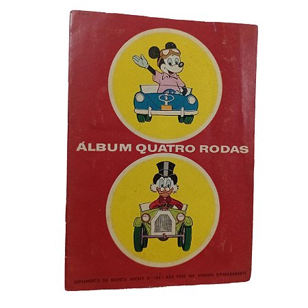 ALBUM QUATRO RODAS - FIGURINHAS DE CARROS - GIBIS DISNEY - ANO 1966
