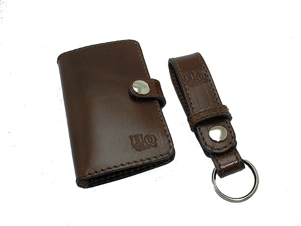 Kit Porta Cartão crédito ou Banco + Chaveiro Marrom