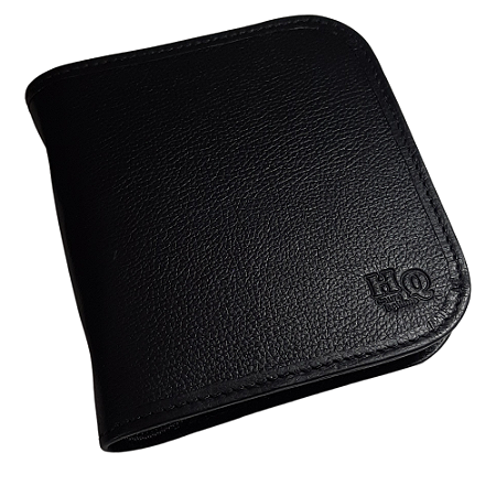 Porta Cd/dvds  20 Discos - cor Preto Pik - Couro Legitimo