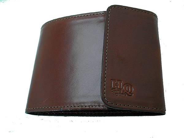 Porta Talão Cheques Em Couro Legítimo - Pinhão Liso