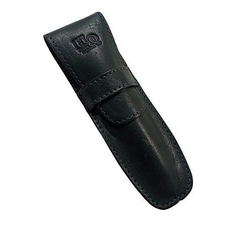 Porta Caneta/Lapiseira em Couro Legítimo - cor preto