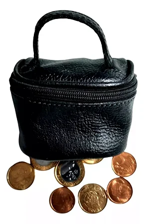 Porta Níquel Bauzinho - Cor Preto - Couro Legítimo