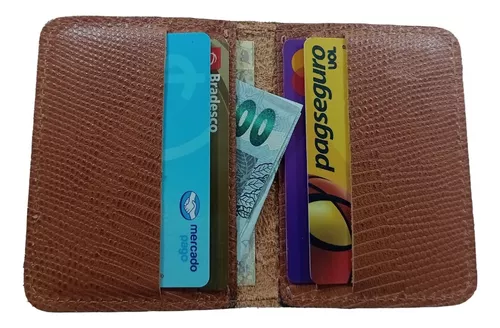 Porta cartões Banco ou Crédito em couro - Marron reptil