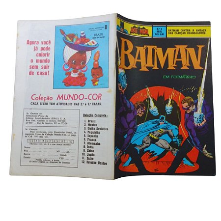 BATMAN nº 08 ( FORMATINHO COLORIDO ) - EBAL ano 1977