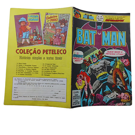 BATMAN nº 16 ( FORMATINHO COLORIDO ) - EBAL ano 1977