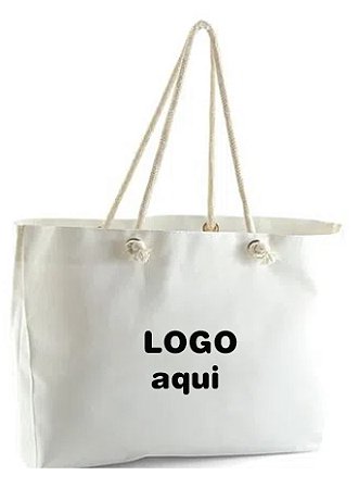 Bolsa Tipo Canvas com Alça de Corda
