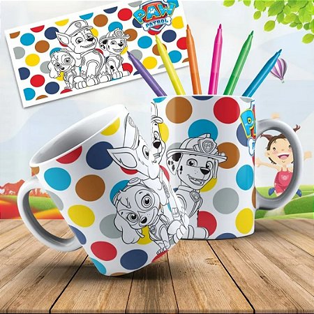 Caneca para colorir - Patrulha canina
