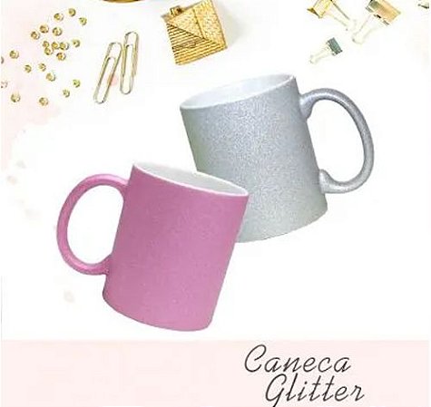 Canecas Glitter - Personalizadas com seu nome ou arte