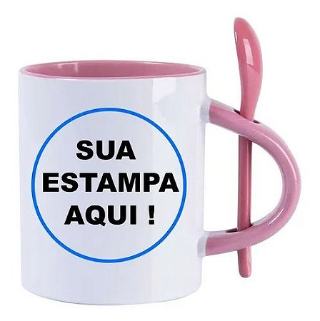 Caneca personalizada com colher
