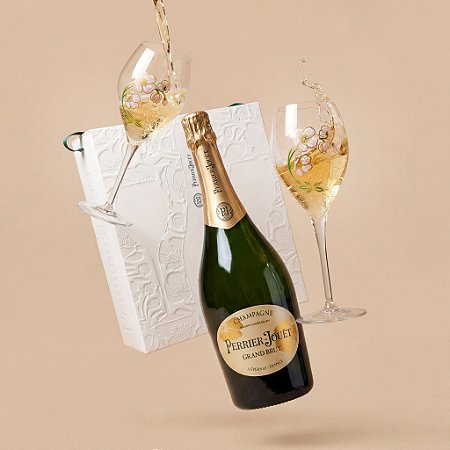 Kit Champagne Perrier Jouet Grand Brut com taças