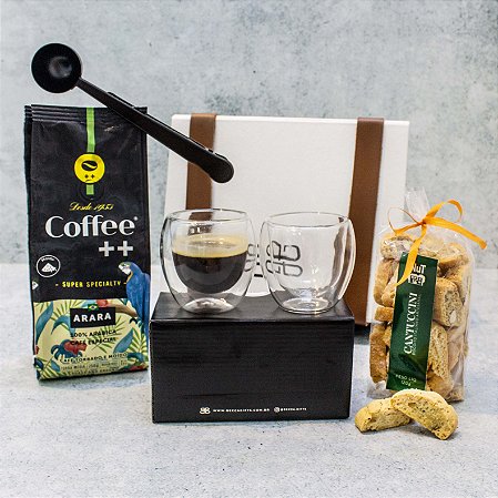 Kit Café Coffee++ & Double Glass - Mini Gold