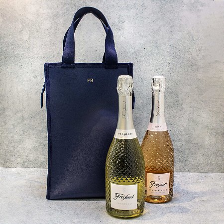 Kit Espumante Freixenet + Bolsa porta espumante duplo personalizado térmico