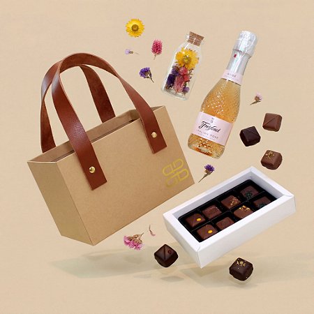 Kit Mini Freixenet, Chocolate e Flor