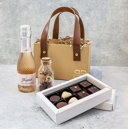 Kit Mini Freixenet, Chocolate e Flor