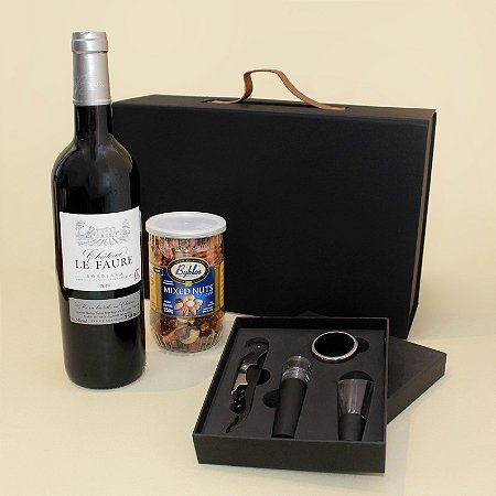 Kit Château Le Faure Bordeaux 2019 & Maleta Black Luxo