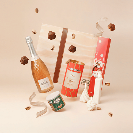 Kit Natalino WoodBox Freixenet Rosé & Ofner – Um Brinde à Elegância do Natal