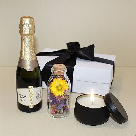 Kit Petit Chandon, Flor e Vela