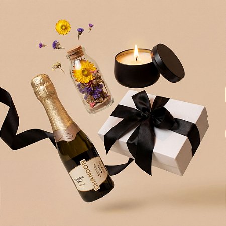 Kit Petit Chandon, Flor e Vela