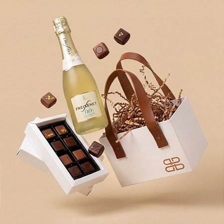 Kit Freixenet Zero Álcool e Chocolates Ganaches Noir