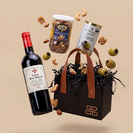 Kit Presente Gourmet Vinho Bordeaux Franc Beausejour