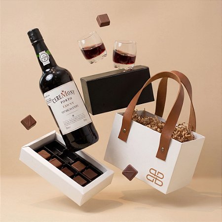 Kit Vinho do Porto Ceremony & Chocolates Cacau Noir