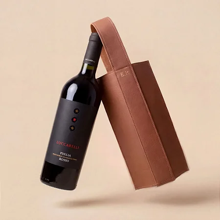 Kit Porta Vinho Personalizado & Vinho Luccarelli