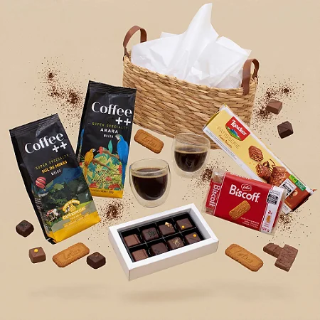 Cesta Degustação Coffee ++ Duplo, Cacau Noir & Biscoff
